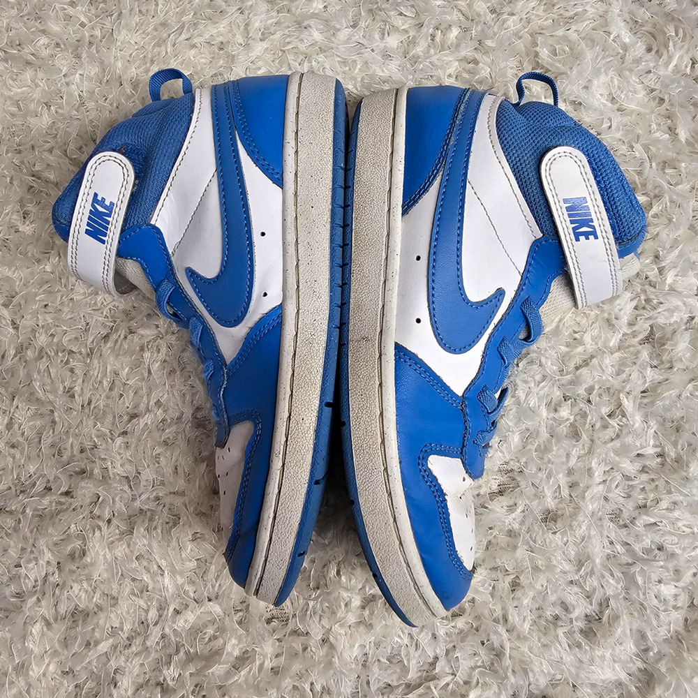 Nike Court Borough Mid 2 White blue beyond kids size 3Y sneaker shoe CD7783-123
